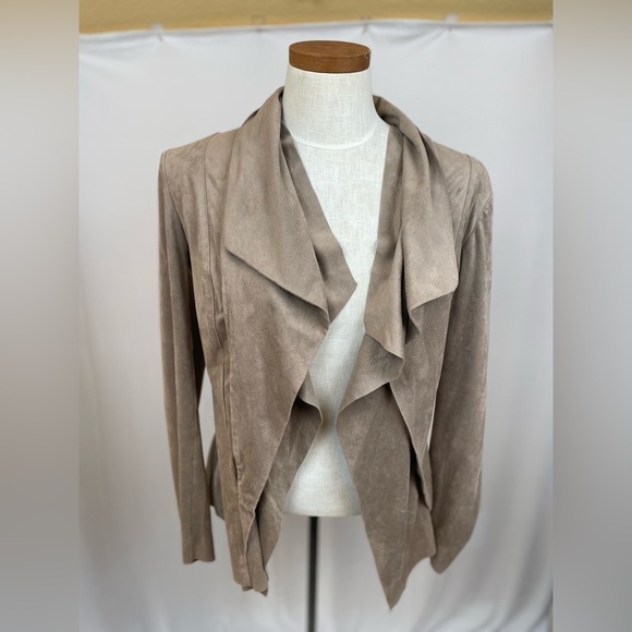 Catherine Malandrino tan drape front Faux Suede Jacket size XS - Picture 1 of 7